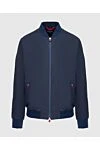 Kiton Куртка-бомбер синяя с двойным бегунком на молнии мужская - 100% полиэстер. Молния. Два боковых кармана. Страна производитель: Италия. Уход: специализированная чистка - фото 1