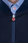 Kiton Куртка-бомбер синяя с двойным бегунком на молнии мужская - 100% полиэстер. Молния. Два боковых кармана. Страна производитель: Италия. Уход: специализированная чистка - фото 5