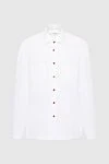 Kiton White cotton shirt for men - Composition: 100% cotton. Clasp: buttons. Country of manufacture: Italy. Care: specialized cleaning - photo 1