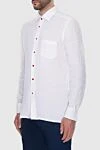 Kiton White cotton shirt for men - Composition: 100% cotton. Clasp: buttons. Country of manufacture: Italy. Care: specialized cleaning - photo 3