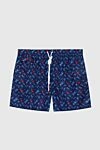 Kiton Blue polyester beach shorts for men - Decor: logo, original pattern. Pockets: two side, one back. Composition: 100% polyester. Closure: drawstring. Country of manufacture: Italy. Care: specialized cleaning - photo 1