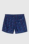 Kiton Blue polyester beach shorts for men - Decor: logo, original pattern. Pockets: two side, one back. Composition: 100% polyester. Closure: drawstring. Country of manufacture: Italy. Care: specialized cleaning - photo 7