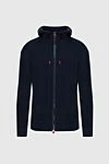 Kiton Blue cotton sports jacket for men - Features: hood. Composition: cotton. Fastening: zipper. Country of manufacture: Italy. Care: specialized cleaning - photo 1