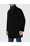 Moorer Black wool and cashmere coat for men - button-down fur collar. fur, cashmere. zipper, buttons. Country of manufacture: Italy. Care: specialized cleaning - photo 3