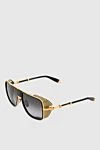 Balmain Black metal glasses for men - Frame color: golden. black. titanium. Country of manufacture: Italy. Care: specialized cleaning - photo 3