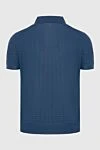 Corneliani Silk polo blue for men - Check pattern. 100% silk. Closure: buttons. Country of manufacture: Italy. Care: specialized cleaning - photo 7