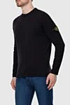 Stone Island Cotton jumper blue for men - Brand Logo Patch. 100% cotton. Country of origin: Italy. Care: specialized cleaning - photo 3