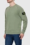 Stone Island Свитшот мужской зеленый хлопковый с нашивкой логотипом - нашивка с логотипом. хлопок. Страна производитель: Италия. Уход: специализированная чистка - фото 3