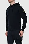 Stone Island Ерлерге арналған көк мақта капюшон - Ерекшеліктері: сорғыш. логотип патч. Құрамы: мақта. Шығарылған елі: Италия. Күтім: арнайы тазалау - фото 3