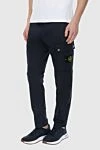 Stone Island Blue cotton trousers for men - Decoration: logo patch on the side pocket. 100% cotton. buttons, zipper. Country of manufacture: Italy. Care: specialized cleaning - photo 3