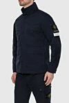 Stone Island Ерлерге арналған көк полиамидті күрте - жеңде логотип. Құрамы: полиамид. Жабу: найзағай. Шығарылған елі: Италия. Күтім: арнайы тазалау - фото 3