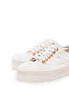 Celine Women's sneakers with a logo white - embroidered logo. textile. lacing. Country of manufacture: Italy. Care: specialized cleaning - photo 5
