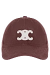 Celine Women's cotton burgundy cap with logo - Logo embroidery. cotton. buckle. Country of origin: Italy. Care: specialized cleaning - photo 1