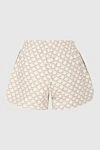 Women's beige shorts with logo print Celine - side slits, logo print. 100% genuine leather. laces. Country of origin: Italy. Care: specialized cleaning - photo 6