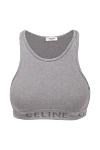 Celine Women's gray top with logo - Decoration: sleeveless, U-neck, brand logo on the elastic at the bottom. cotton, polyamide, elastane. Country of origin: Italy. Care: specialized cleaning - photo 1