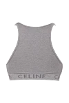 Women's gray top with logo Celine - Decoration: sleeveless, U-neck, brand logo on the elastic at the bottom. cotton, polyamide, elastane. Country of origin: Italy. Care: specialized cleaning - photo 6