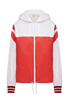 Celine Women's jacket red and white with logo on the back - contrasting design, logo. polyethylene. Country of origin: Italy. Care: specialized cleaning - photo 1