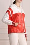 Celine Women's jacket red and white with logo on the back - contrasting design, logo. polyethylene. Country of origin: Italy. Care: specialized cleaning - photo 3