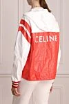 Women's jacket red and white with logo on the back Celine - contrasting design, logo. polyethylene. Country of origin: Italy. Care: specialized cleaning - photo 4