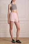 Prada Pink silk shorts for women - 100% silk. buttons, elastic inserts. Country of manufacture: Italy. Care: specialized cleaning - photo 3