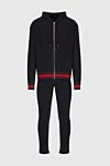 Kiton Men's cotton sports suit, black - Contrast trim. Hood. 100% cotton. Closure: Elastic waistband with drawstring, zipper. Four side pockets. Country of manufacture: Italy. Care: specialized cleaning - photo 1