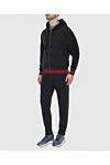 Men's cotton sports suit, black Kiton - Contrast trim. Hood. 100% cotton. Closure: Elastic waistband with drawstring, zipper. Four side pockets. Country of manufacture: Italy. Care: specialized cleaning - photo 4