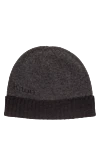 Kiton Gray cashmere hat for men - logo. 100% cashmere. Country of manufacture: Italy. Care: specialized cleaning - photo 1