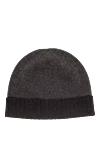 Kiton Gray cashmere hat for men - logo. 100% cashmere. Country of manufacture: Italy. Care: specialized cleaning - photo 3