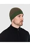 Green cashmere hat for men Kiton - logo. 100% cashmere. Country of manufacture: Italy. Care: specialized cleaning - photo 2