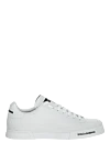 Dolce & Gabbana White leather sneakers for men - logo. 100% genuine leather. lacing. Sole height: 3 cm. rubber. Country of manufacture: Italy. Care: specialized cleaning - photo 1