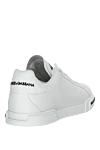 White leather sneakers for men Dolce & Gabbana - logo. 100% genuine leather. lacing. Sole height: 3 cm. rubber. Country of manufacture: Italy. Care: specialized cleaning - photo 4