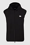 Dolce & Gabbana Black polyester vest for men - hood. two front pockets. 100% polyester. zipper. Country of manufacture: Italy. Care: specialized cleaning - photo 1