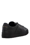 Black leather sneakers for women Santoni - Decor: logo. Composition: 100% genuine leather. Fastening: lacing. Country of manufacture: Italy. Care: specialized cleaning - photo 4