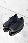 Doucal`s Blue cotton and leather sneakers for men - 70% cotton 30% genuine leather. Closure: lace. Country of origin: Italy. Care: specialized cleaning - photo 7