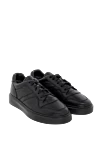 Doucal`s Sneakers made of genuine leather and fur black for men - Additionally Interior trim: fur. genuine leather, natural fur. Closure: lace. Country of manufacture: Italy. Care: specialized cleaning - photo 3