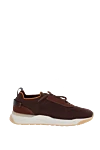 Santoni Men's brown wool sneakers - contrast sole. 100% wool. Closure: lace. Country of manufacture: Italy. Care: specialized cleaning - photo 1