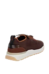 Men's brown wool sneakers Santoni - contrast sole. 100% wool. Closure: lace. Country of manufacture: Italy. Care: specialized cleaning - photo 4