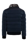 Moorer Men's down jacket made of polyamide and polyester blue - Contrast finish . Fur collar . 60% polyamide, 40% polyester . Closure: Zipper, buttons . Two side pockets . Lining: 100% real fur. Country of manufacture: Italy. Care: specialized cleaning - photo 7