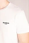 Balmain Футболка из хлопка белая мужская - лого. 100% хлопок. Страна производитель: Франция. Уход: специализированная чистка - фото 5