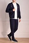 Костюм спортивный мужской из хлопка и полиамида синий Brunello Cucinelli - Капюшон. 93% хлопок, 7% полиамид. Кулиска, молния. Четыре боковых кармана. Страна производитель: Италия. Уход: специализированная чистка - фото 2