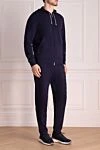 Brunello Cucinelli Костюм спортивный мужской из хлопка и полиамида синий - Капюшон. 93% хлопок, 7% полиамид. Кулиска, молния. Четыре боковых кармана. Страна производитель: Италия. Уход: специализированная чистка - фото 3