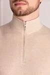 Loro Piana Cashmere troyer men's beige - 100% cashmere. Closure: zipper. Country of manufacture: Italy. Care: specialized cleaning - photo 5