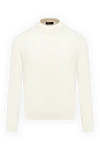 Cesare di Napoli Men's jumper with high stand-up collar made of wool white - High collar stand. 100% wool. Country of manufacture: Italy. Care: specialized cleaning - photo 1