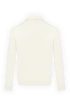 Men's jumper with high stand-up collar made of wool white Cesare di Napoli - High collar stand. 100% wool. Country of manufacture: Italy. Care: specialized cleaning - photo 6