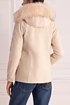 Cashmere jacket for women beige Loro Piana - fur on the hood. hood. cashmere. Closure: zipper. two side pockets. Country of origin: Italy. Care: specialized cleaning - photo 4