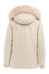 Cashmere jacket for women beige Loro Piana - fur on the hood. hood. cashmere. Closure: zipper. two side pockets. Country of origin: Italy. Care: specialized cleaning - photo 6