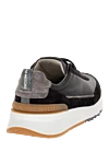  Black leather and suede sneakers for men Brunello Cucinelli - contrast sole, perforation. 80% genuine leather, 20% suede. Closure: lace . Country of origin: Italy. Care: specialized cleaning - photo 4