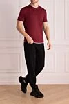 Футболка из хлопка мужская бордовая Brunello Cucinelli - окантовка воротника. 100% хлопок . Страна производитель: Италия. Уход: специализированная чистка - фото 2