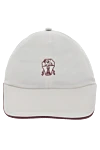 Brunello Cucinelli Cap made of polyester and polyamide white men's - logo. 70% polyester, 30% polyamide. Country of origin: Italy. Care: specialized cleaning - photo 1