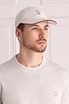 Cap made of polyester and polyamide white men's Brunello Cucinelli - logo. 70% polyester, 30% polyamide. Country of origin: Italy. Care: specialized cleaning - photo 2